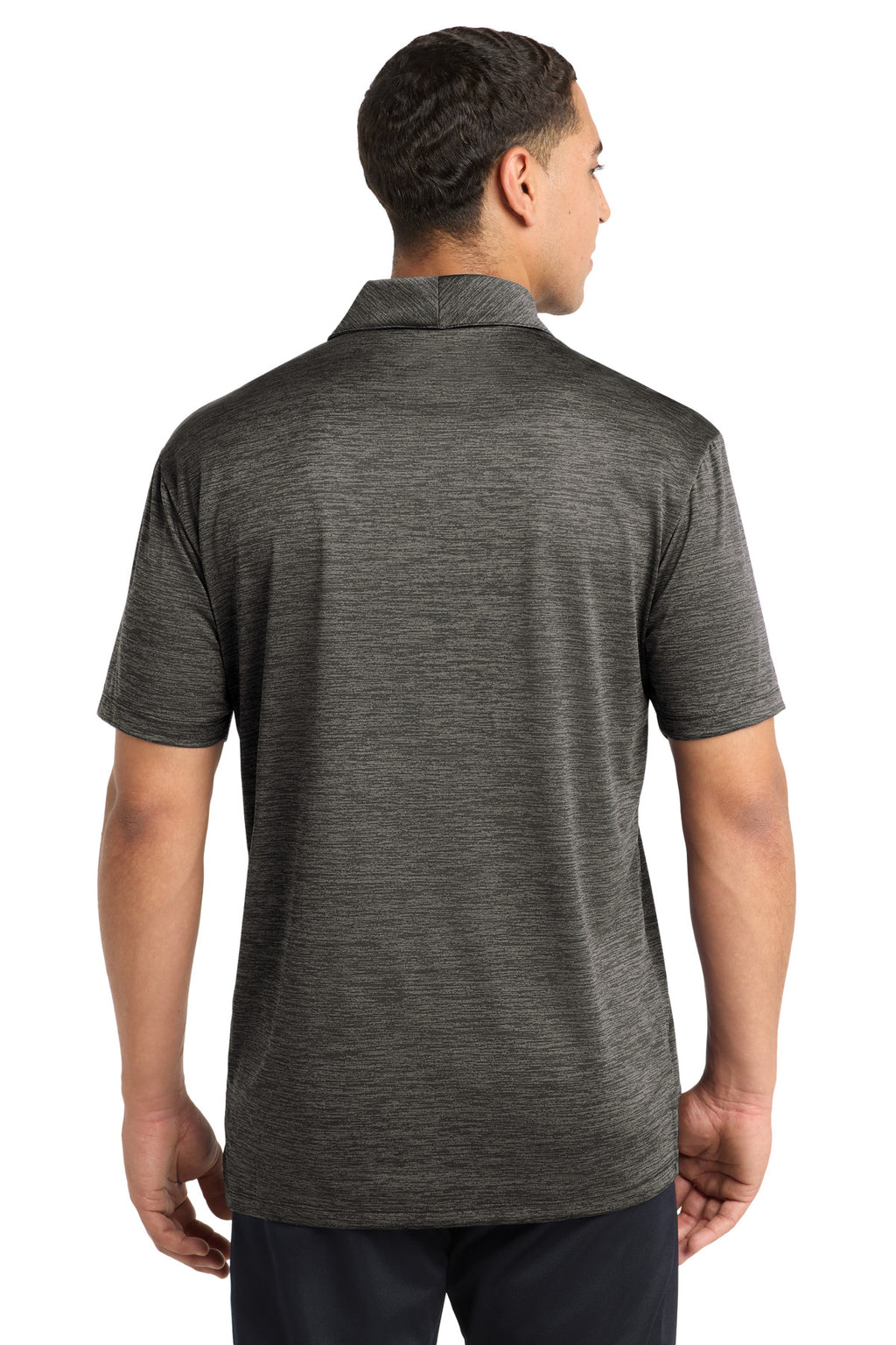 Sport-Tek PosiCharge Electric Heather Polo. ST590 - Grey-Black Electric - back