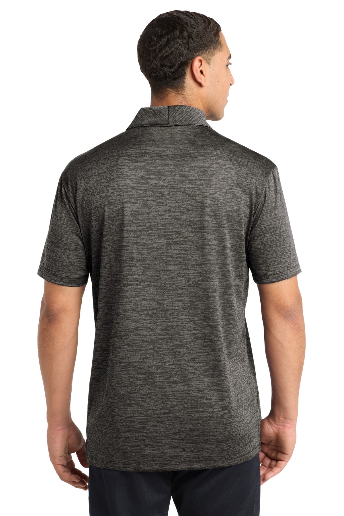 Sport-Tek PosiCharge Electric Heather Polo. ST590 - Grey-Black Electric - back