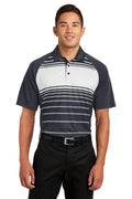 DISCONTINUED Sport-Tek Dry Zone Sublimated Stripe Polo. ST600 - Black - front