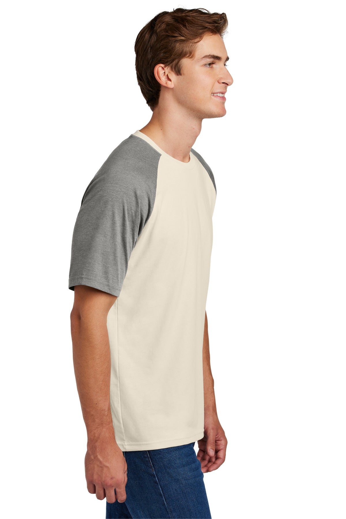 Sport-Tek Halftime Raglan Tee ST6040 - Vintage Heather/ Ecru - side