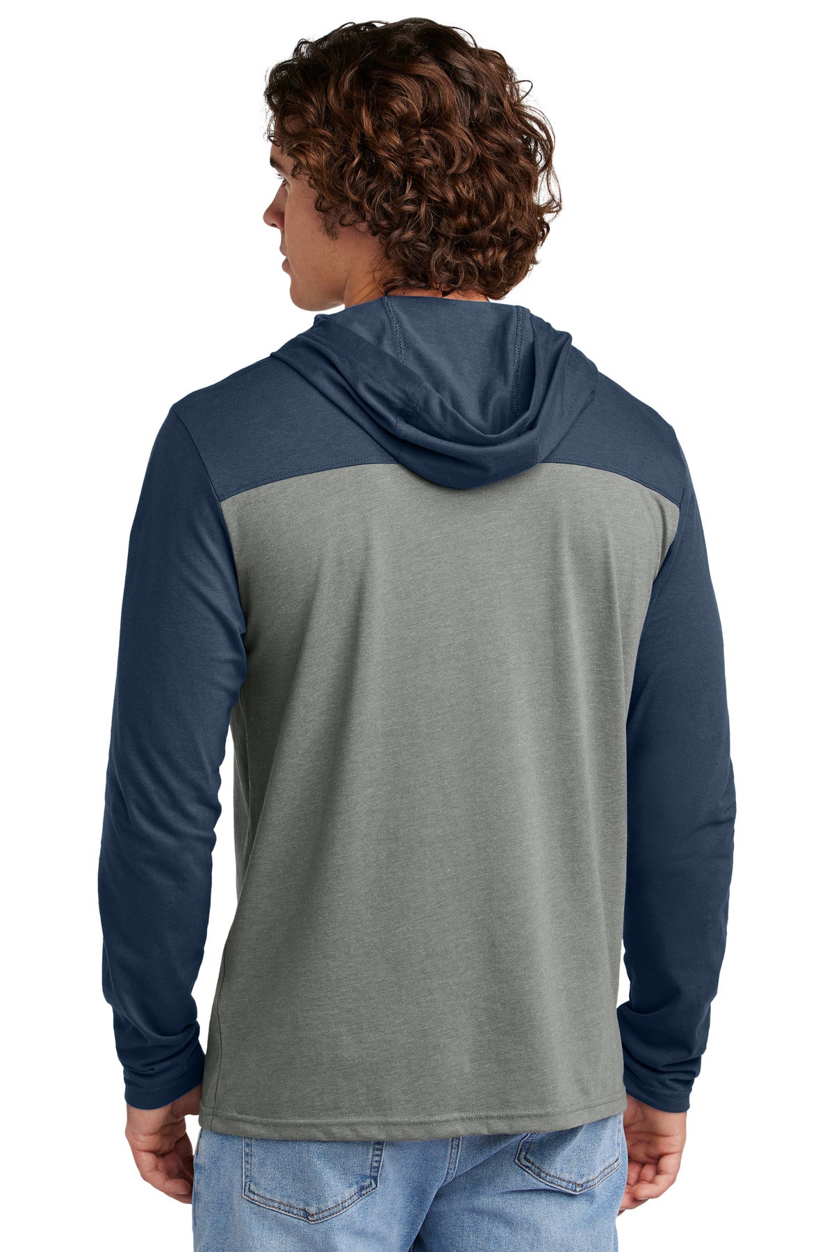 Sport-Tek Halftime Long Sleeve Hoodie ST6044 - True Navy/ Vintage Heather - back