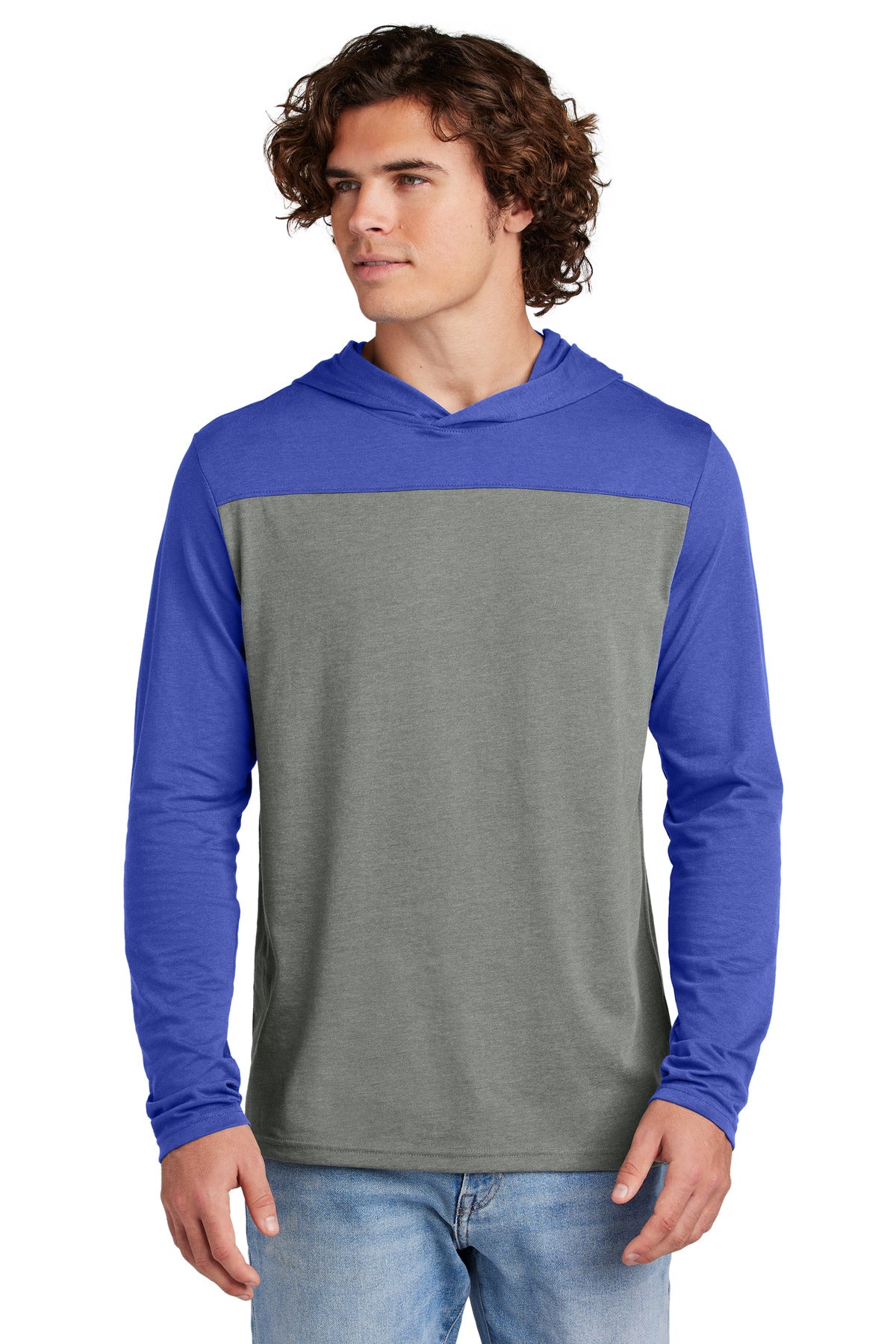 Sport-Tek Halftime Long Sleeve Hoodie ST6044 - True Royal/ Vintage Heather - front