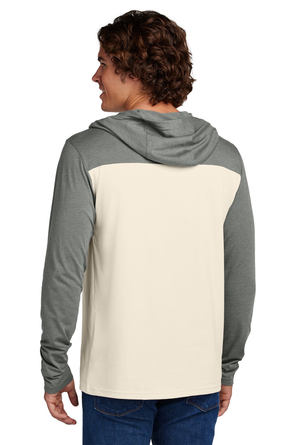 Sport-Tek Halftime Long Sleeve Hoodie ST6044 - Vintage Heather/ Ecru - back