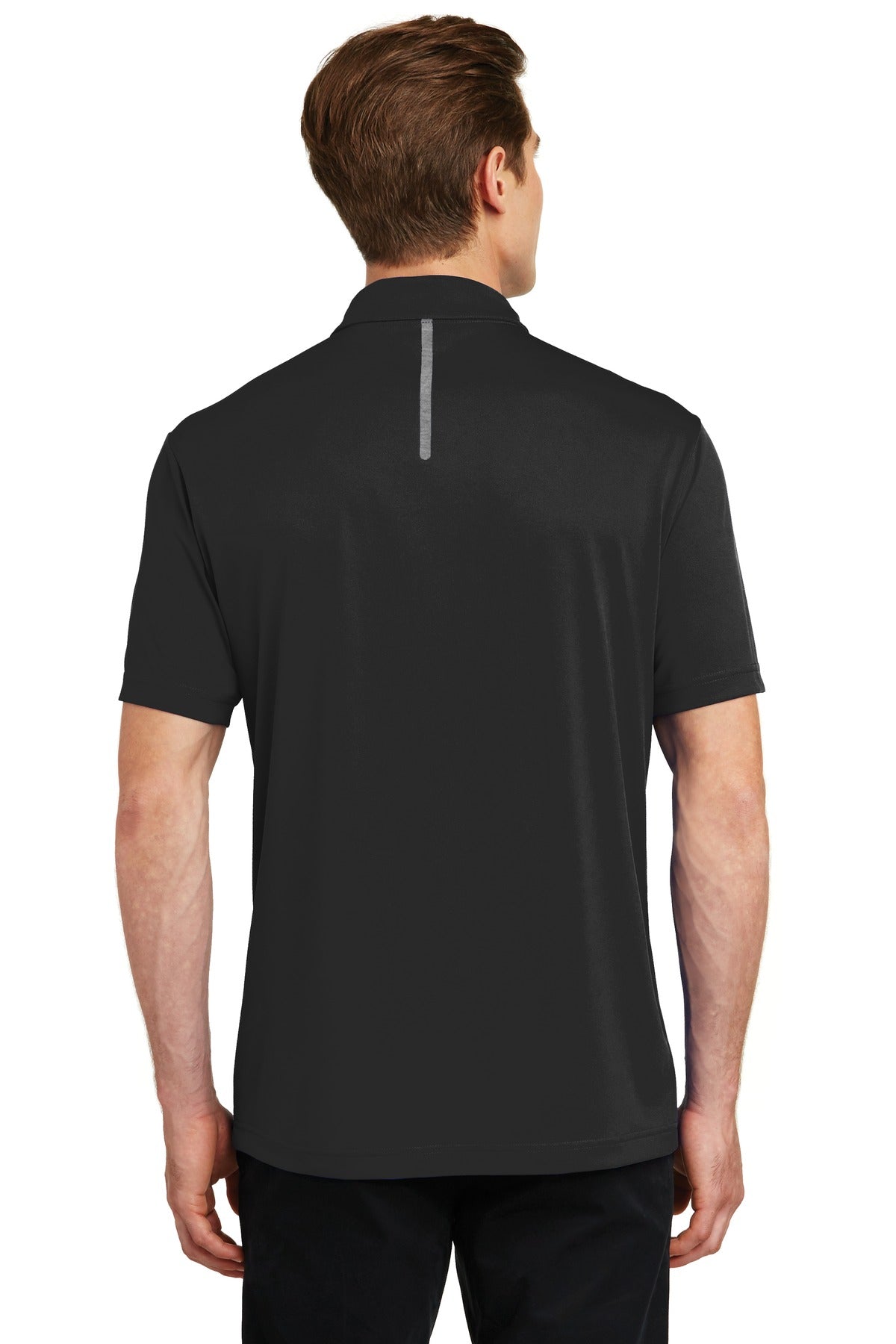 Sport-Tek Contrast PosiCharge Tough Polo . ST620 - Black/ Heather Grey - back