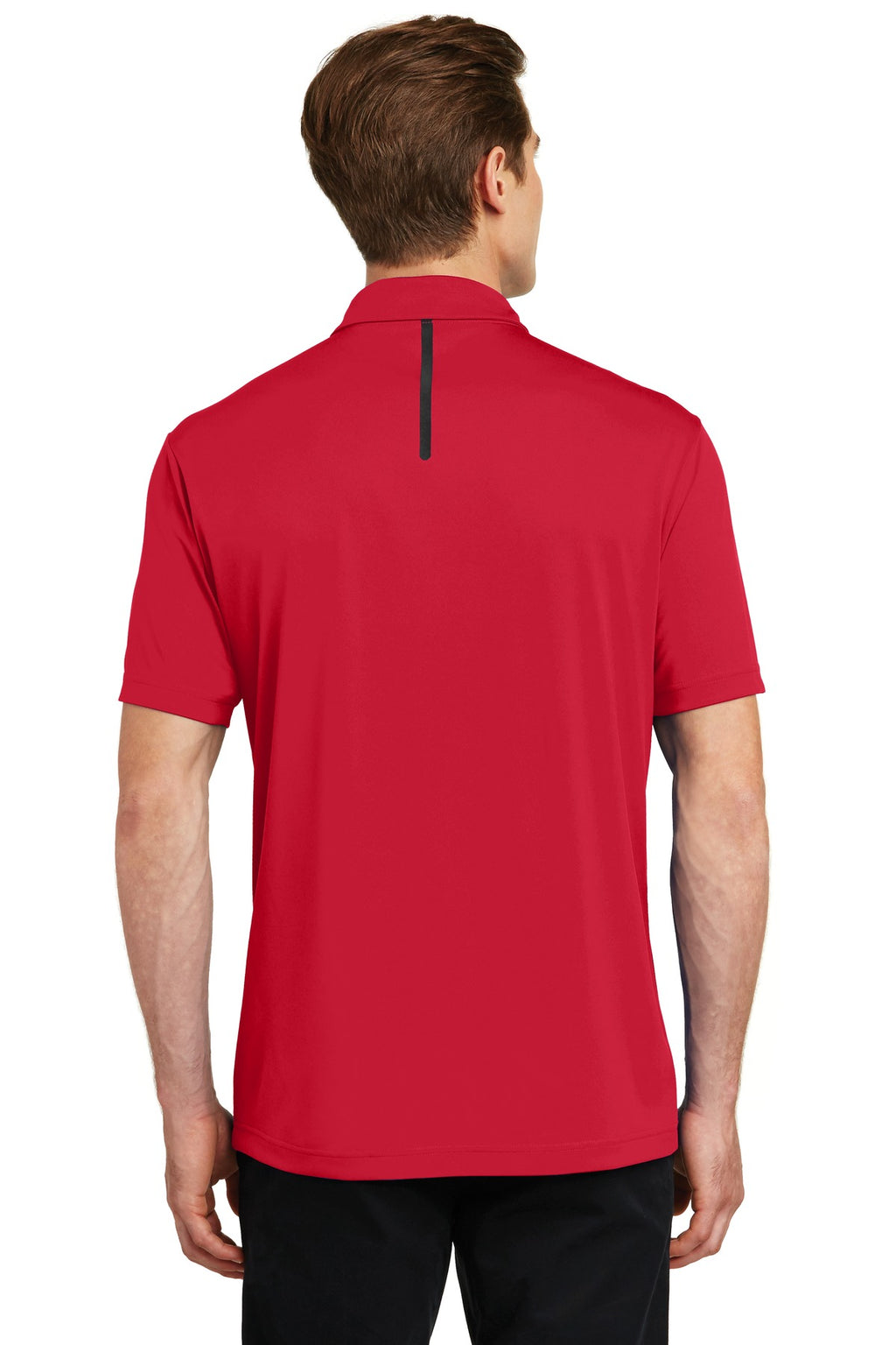 Sport-Tek Contrast PosiCharge Tough Polo . ST620 - Deep Red/ Black - back