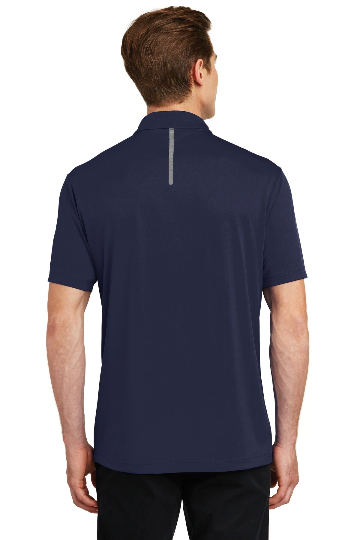 Sport-Tek Contrast PosiCharge Tough Polo . ST620 - True Navy/ Heather Grey - back