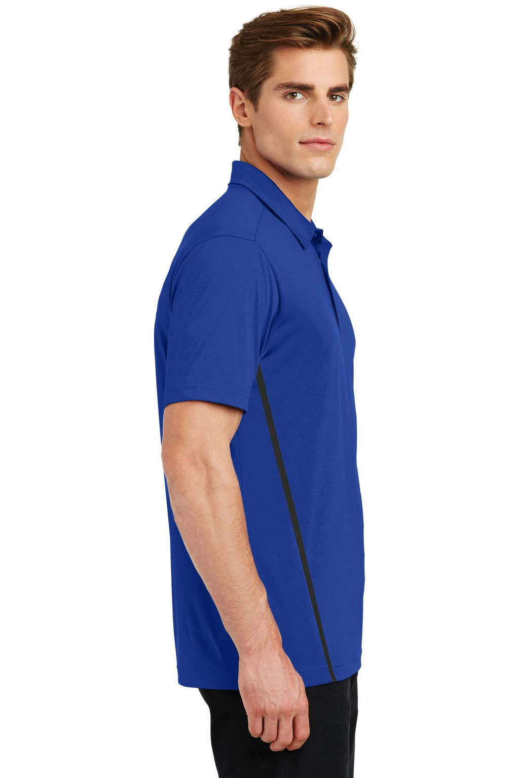 Sport-Tek Contrast PosiCharge Tough Polo . ST620 - True Royal/ Black - side