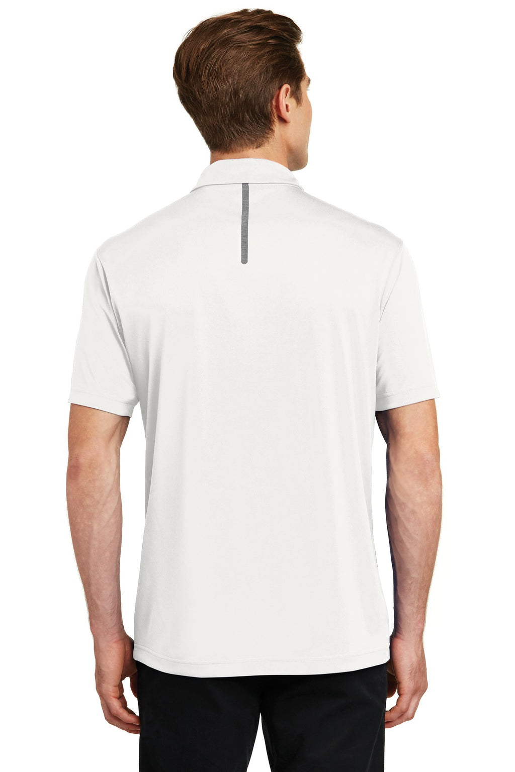 Sport-Tek Contrast PosiCharge Tough Polo . ST620 - White/ Heather Grey - back