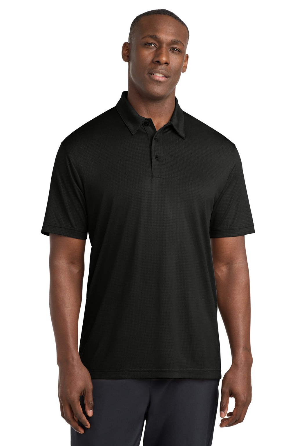 Sport-Tek Embossed PosiCharge Tough Polo . ST630 - Black - front