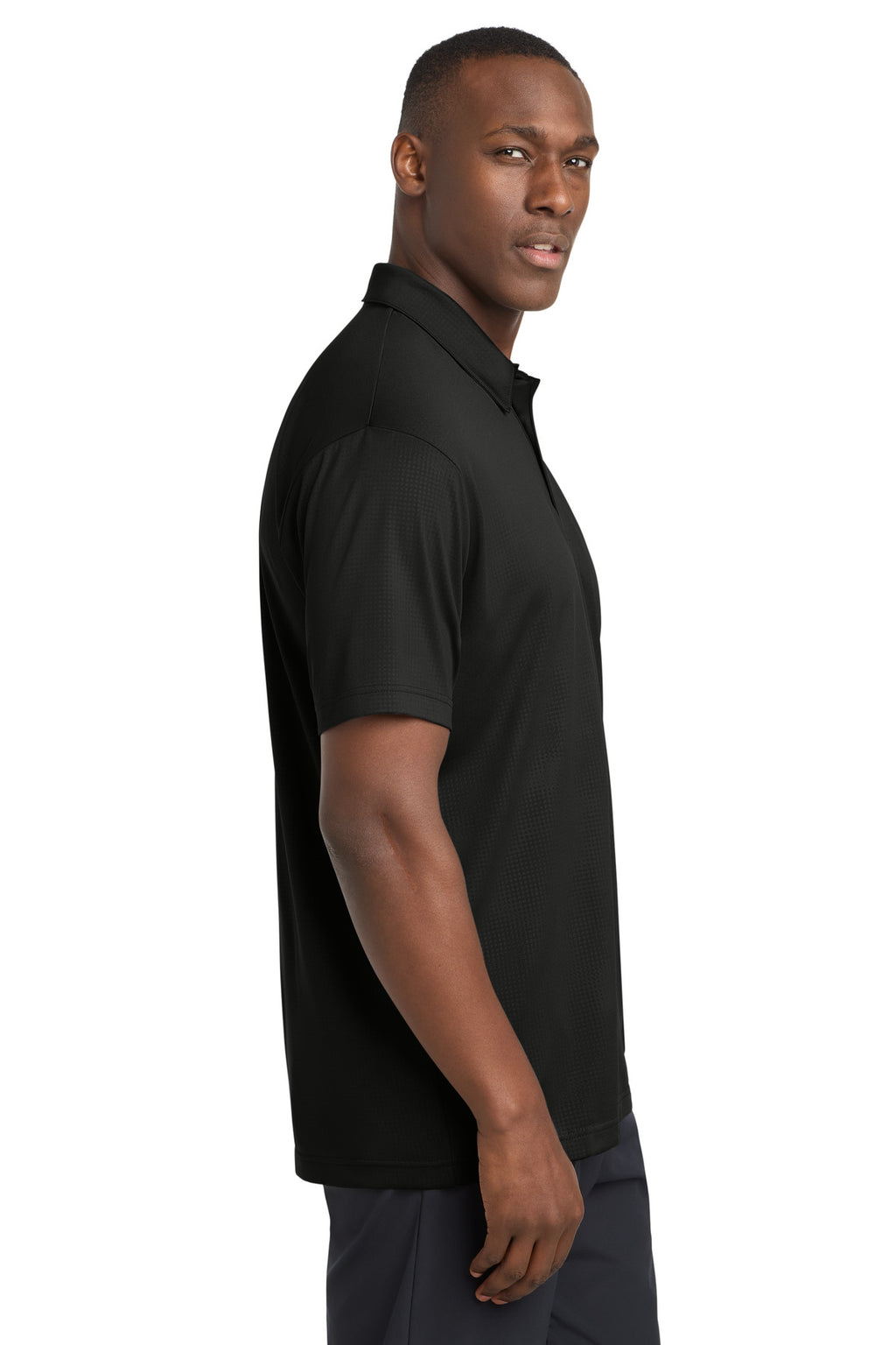 Sport-Tek Embossed PosiCharge Tough Polo . ST630 - Black - side