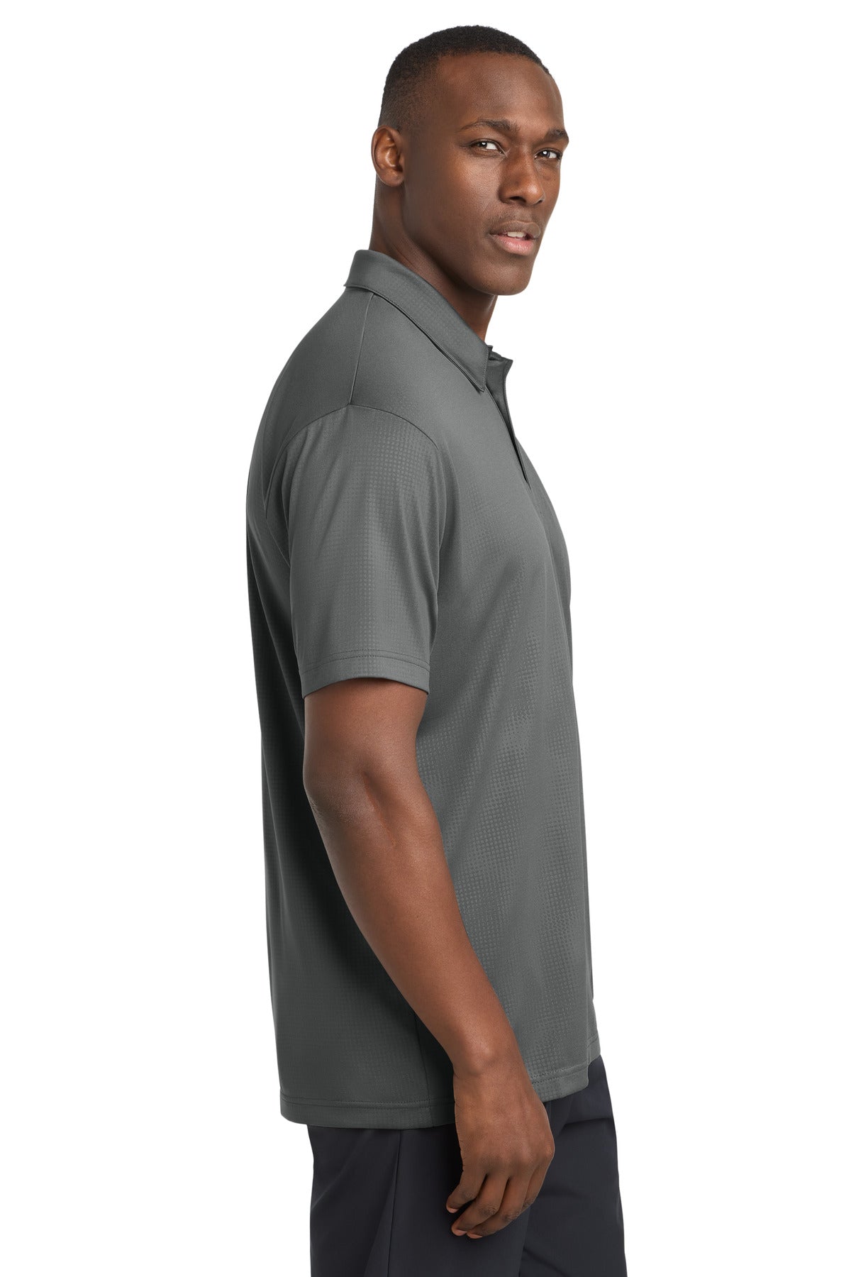 Sport-Tek Embossed PosiCharge Tough Polo . ST630 - Dark Smoke Grey - side