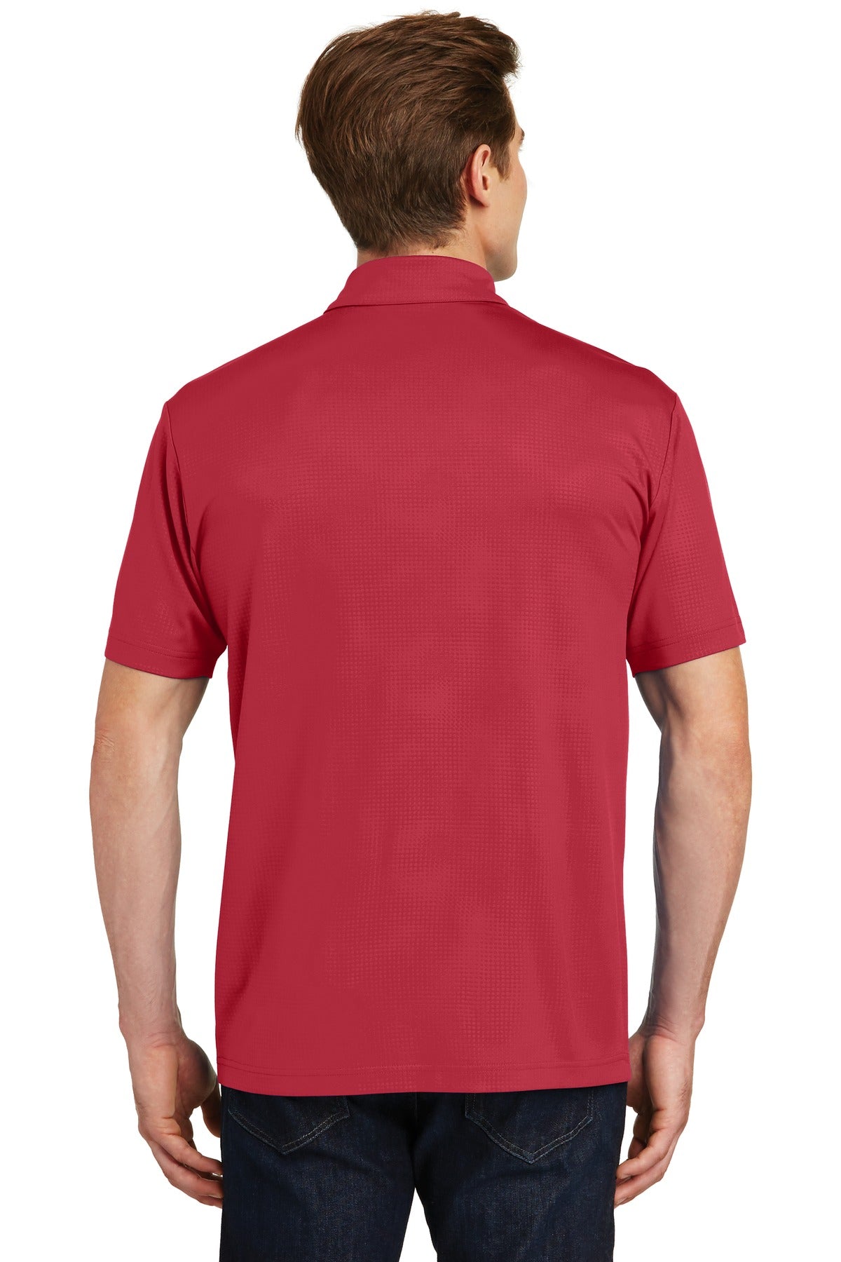 Sport-Tek Embossed PosiCharge Tough Polo . ST630 - Deep Red - back