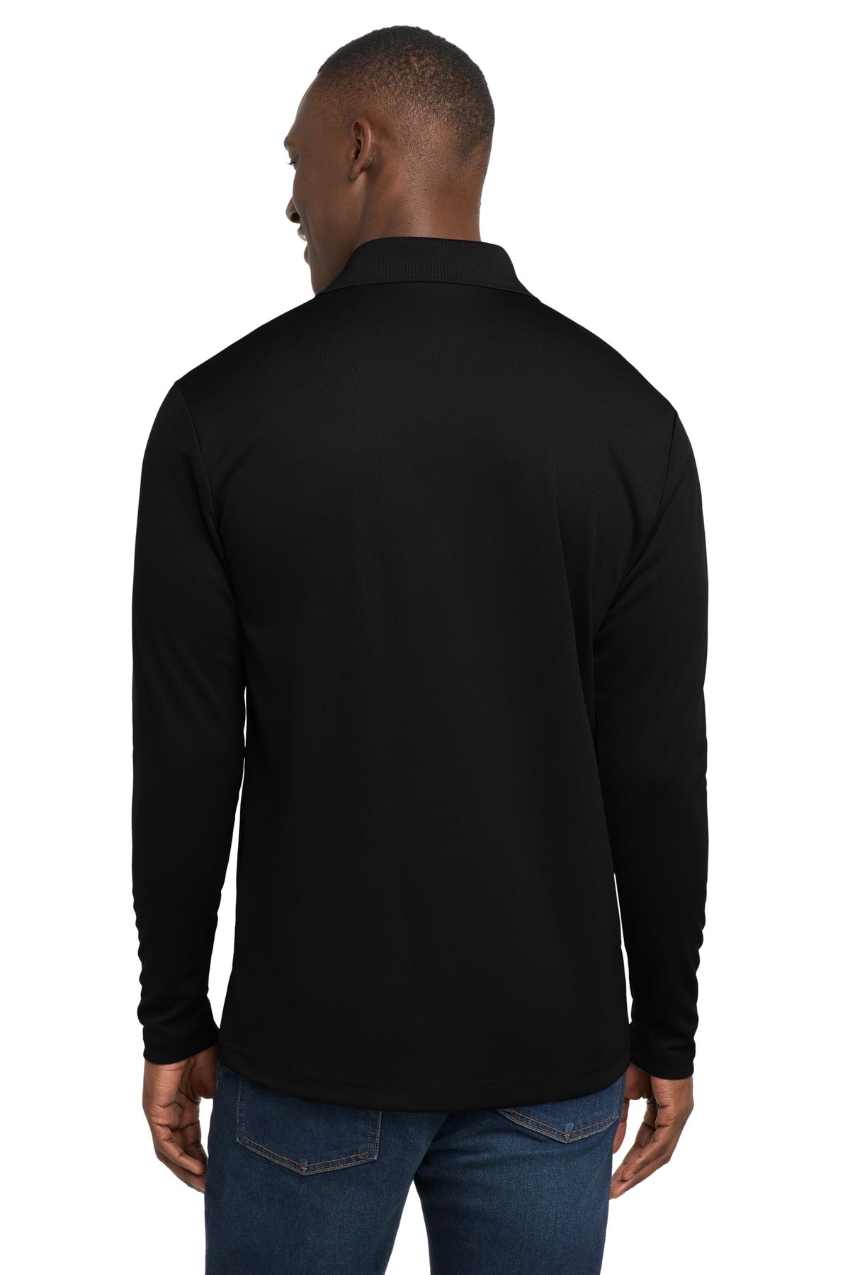 Sport-Tek PosiCharge RacerMesh Long Sleeve Polo. ST640LS - Black - back
