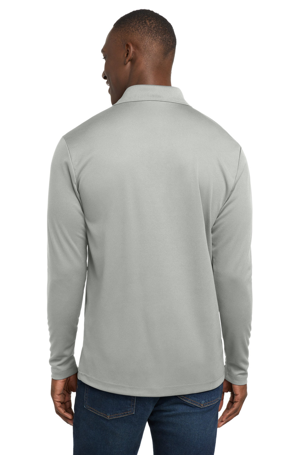 Sport-Tek PosiCharge RacerMesh Long Sleeve Polo. ST640LS - Silver - back