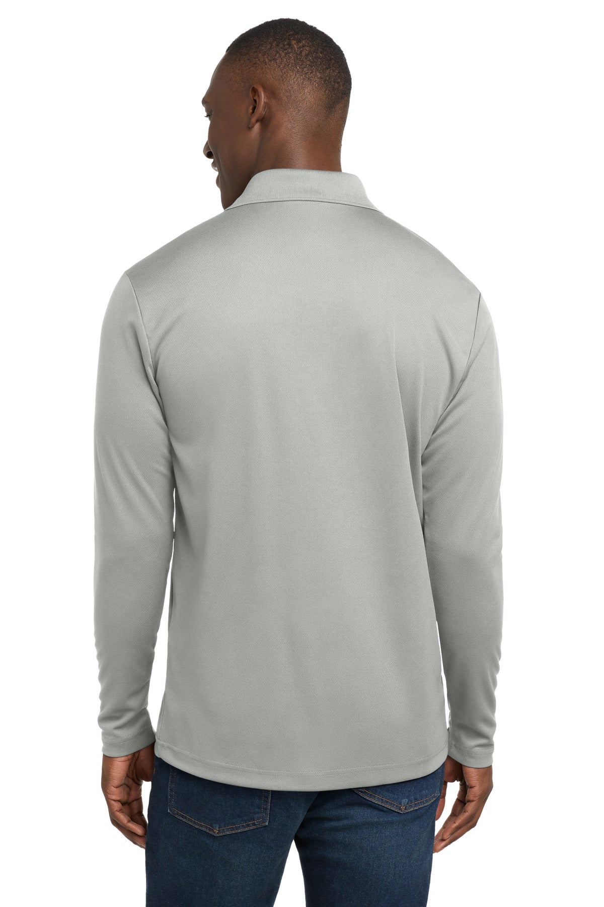 Sport-Tek PosiCharge RacerMesh Long Sleeve Polo. ST640LS - Silver - back