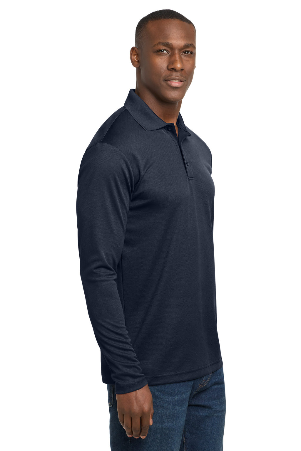 Sport-Tek PosiCharge RacerMesh Long Sleeve Polo. ST640LS - True Navy - side