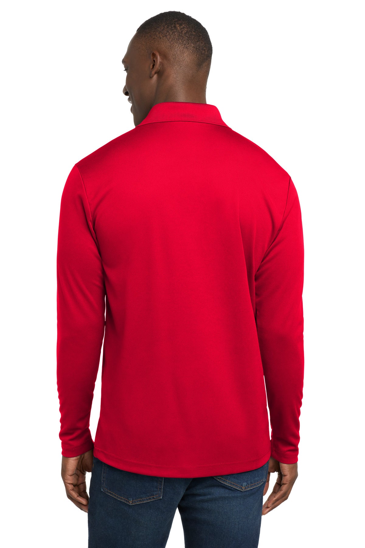 Sport-Tek PosiCharge RacerMesh Long Sleeve Polo. ST640LS - True Red - back