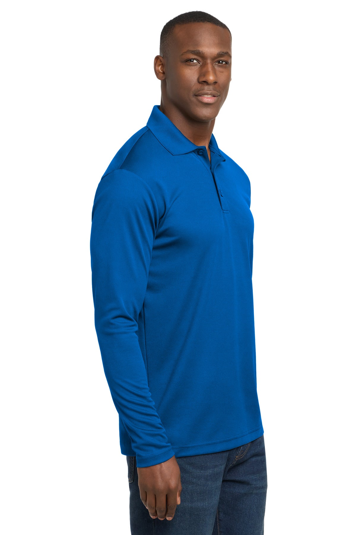 Sport-Tek PosiCharge RacerMesh Long Sleeve Polo. ST640LS - True Royal - side