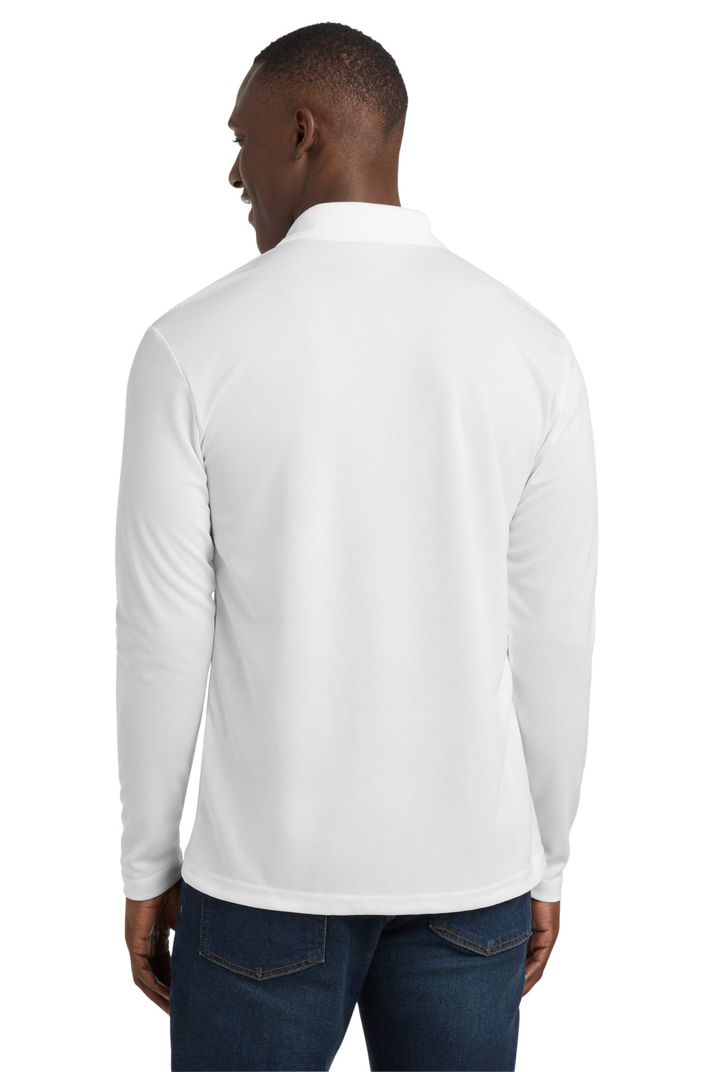 Sport-Tek PosiCharge RacerMesh Long Sleeve Polo. ST640LS - White - back