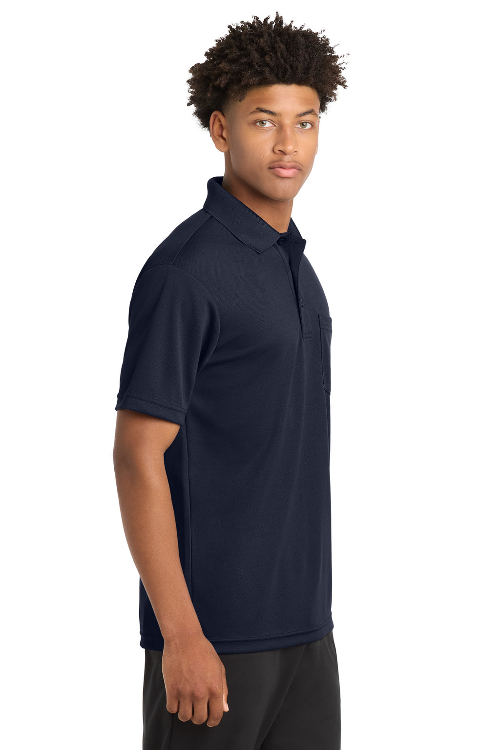 Sport-Tek PosiCharge RacerMesh Pocket Polo. ST640P - True Navy - side
