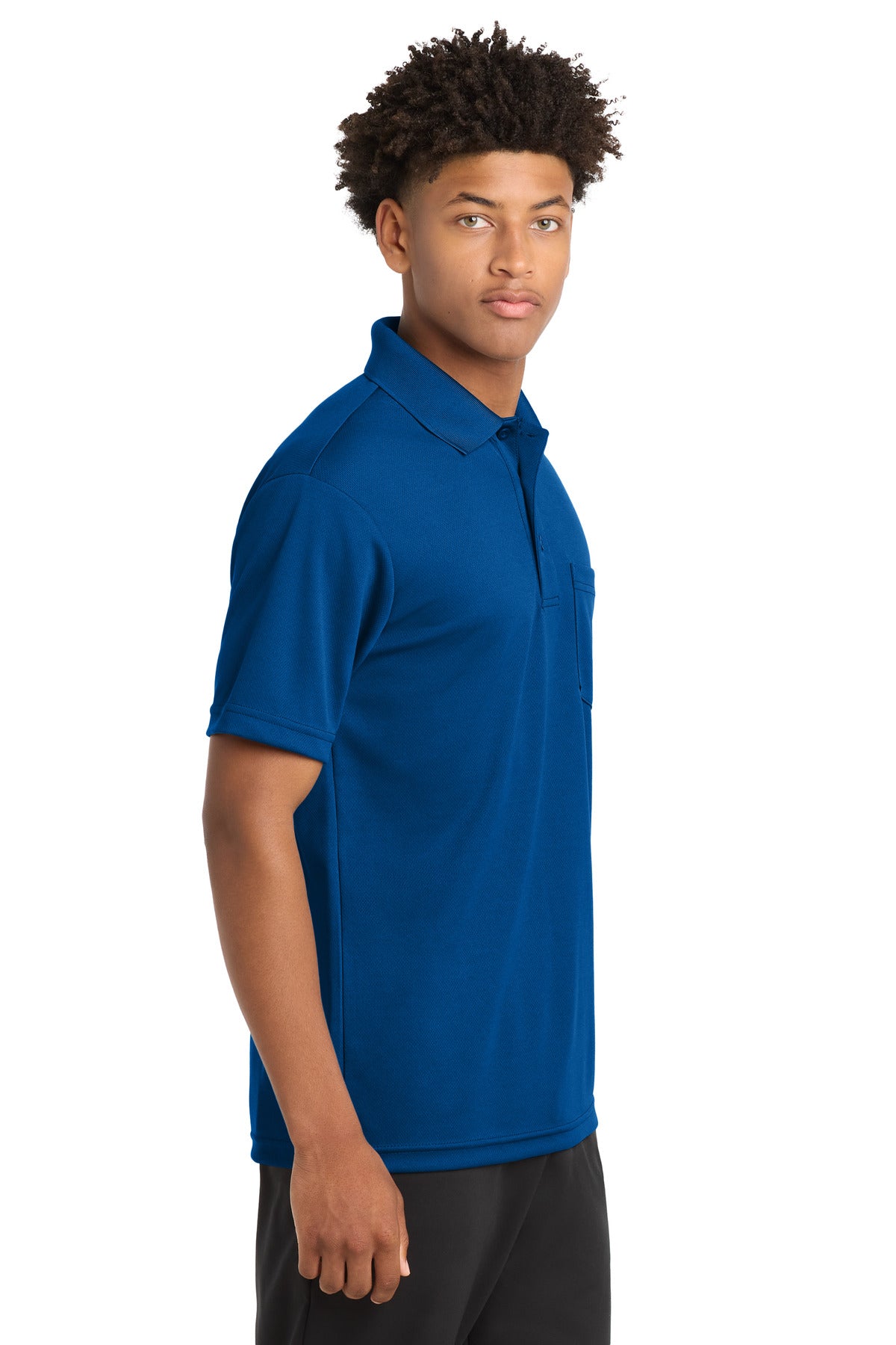 Sport-Tek PosiCharge RacerMesh Pocket Polo. ST640P - True Royal - side