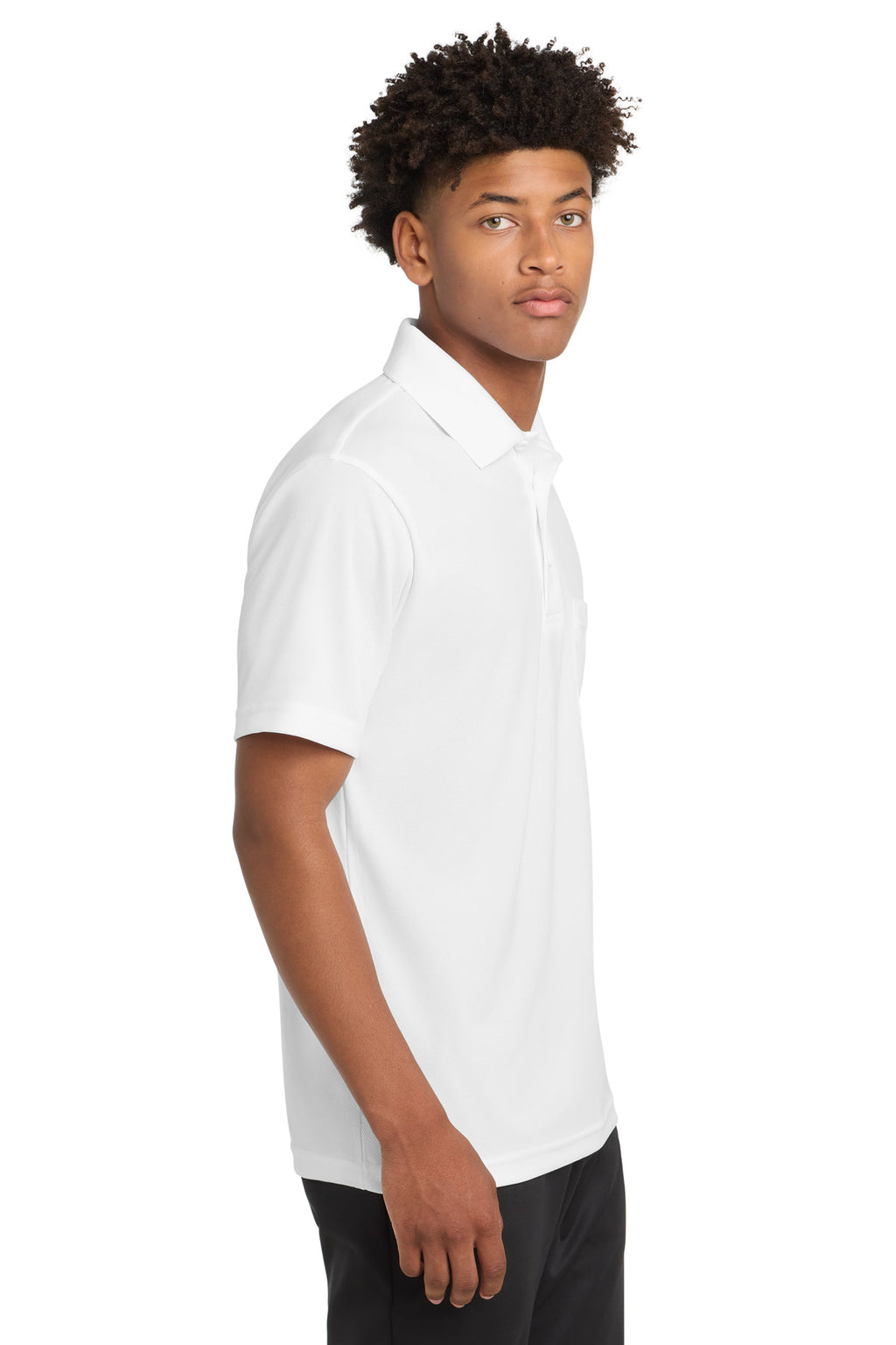 Sport-Tek PosiCharge RacerMesh Pocket Polo. ST640P - White - side