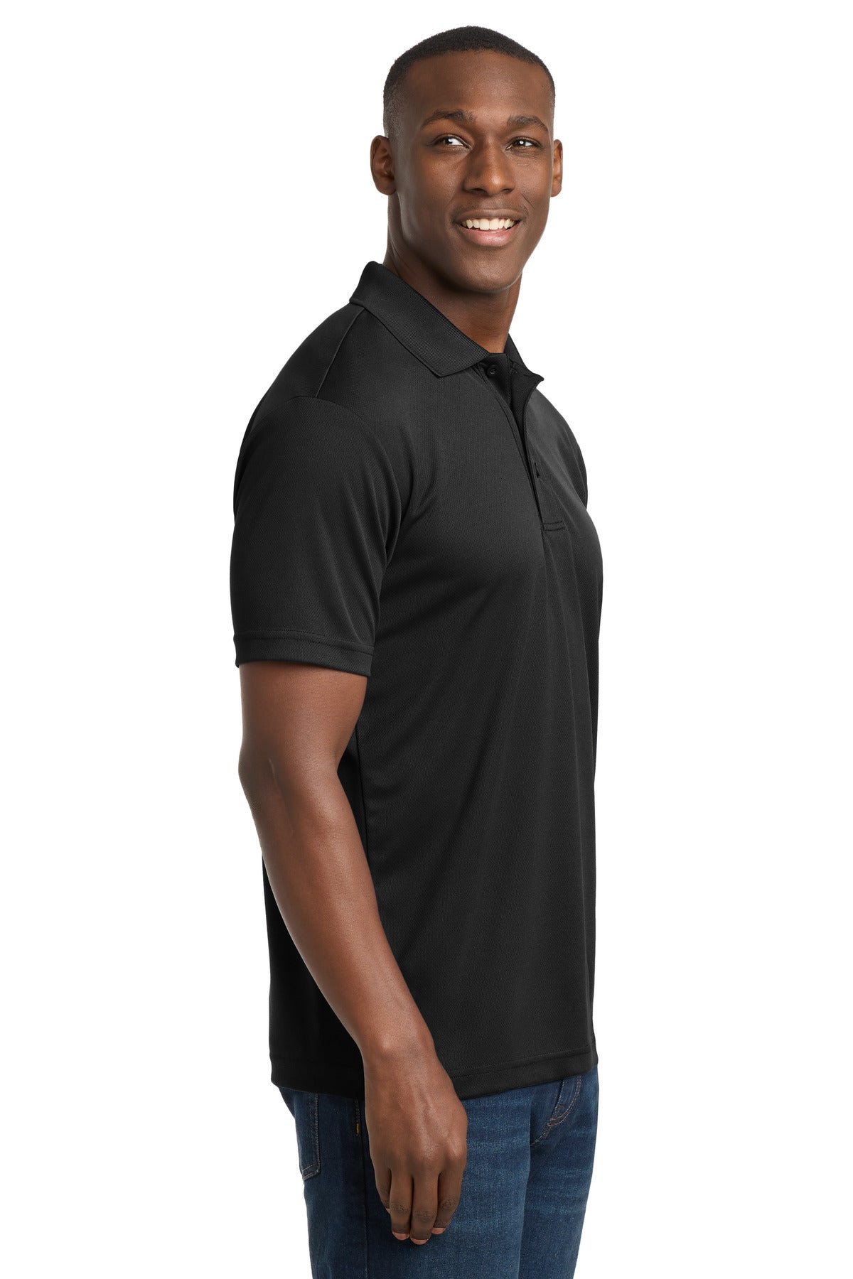 Sport-Tek PosiCharge RacerMesh Polo. ST640 - Black - side