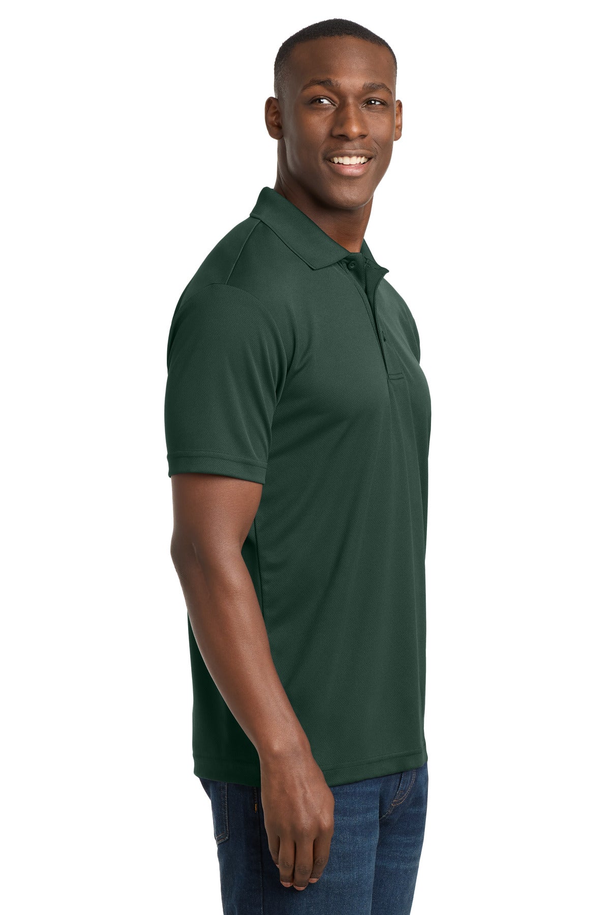 Sport-Tek PosiCharge RacerMesh Polo. ST640 - Dark Forest Green - side