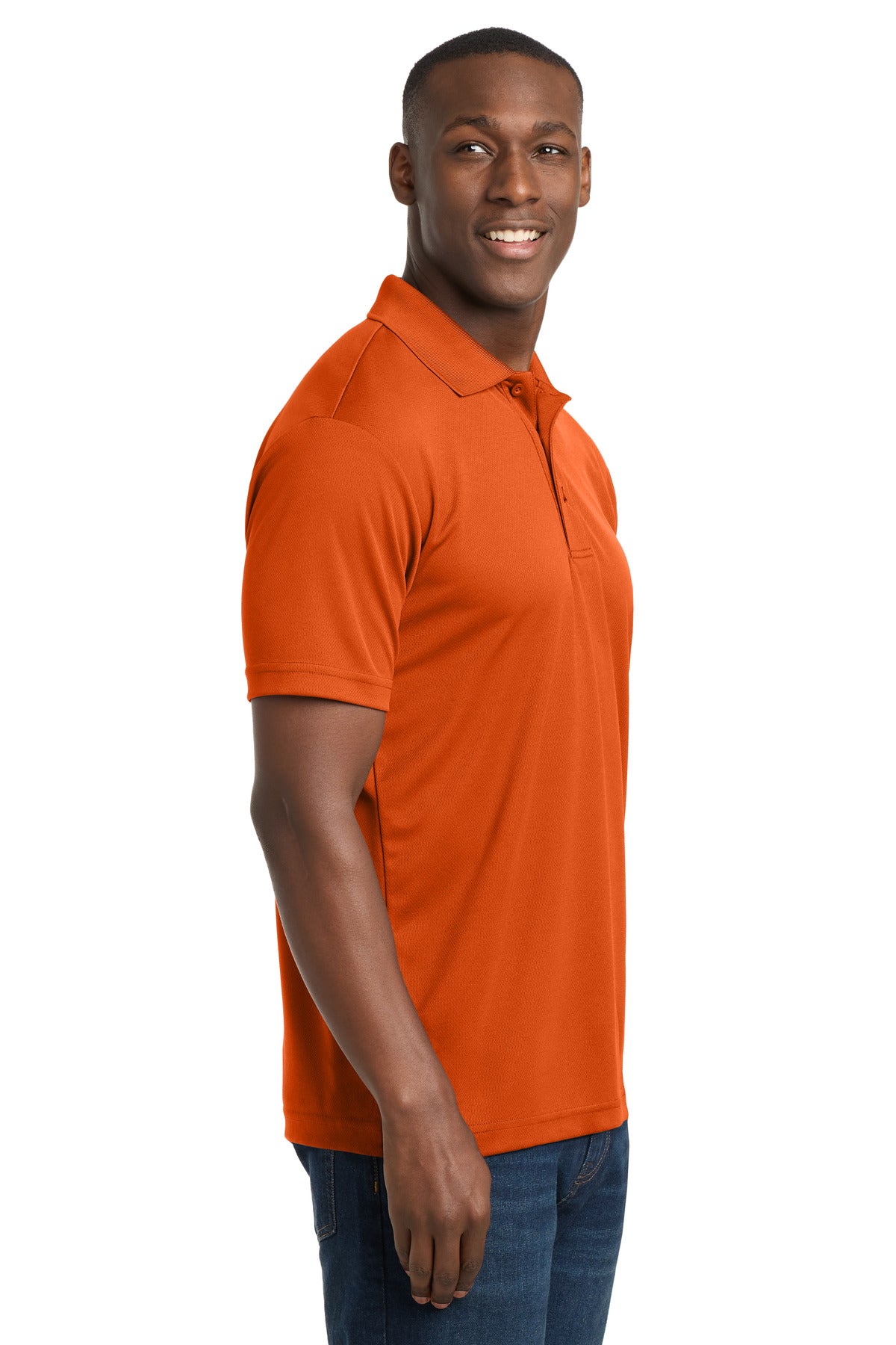 Sport-Tek PosiCharge RacerMesh Polo. ST640 - Deep Orange - side