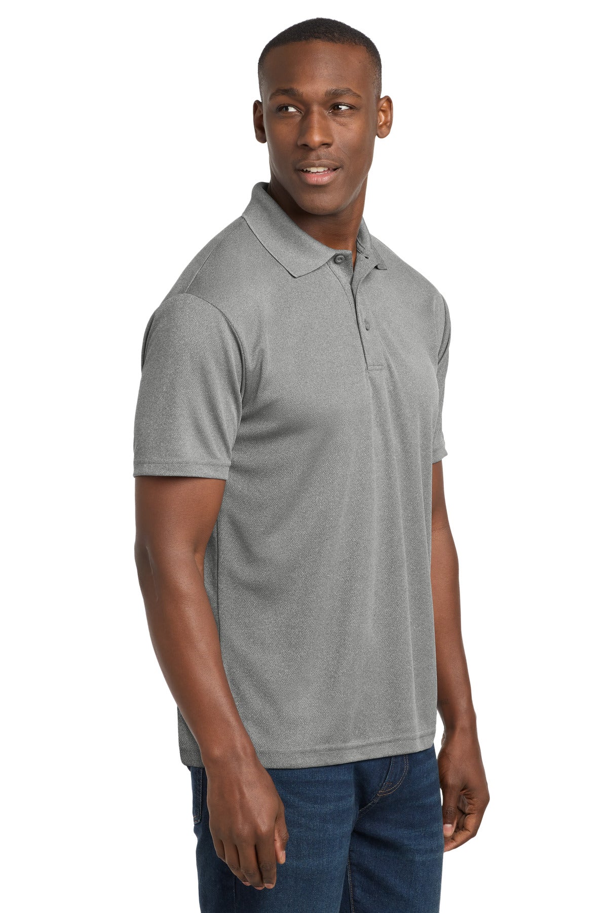 Sport-Tek PosiCharge RacerMesh Polo. ST640 - Grey Heather - side