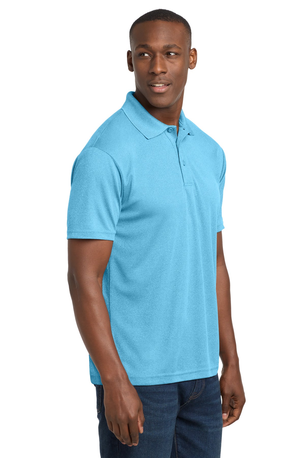 Sport-Tek PosiCharge RacerMesh Polo. ST640 - Pond Blue Heather - side