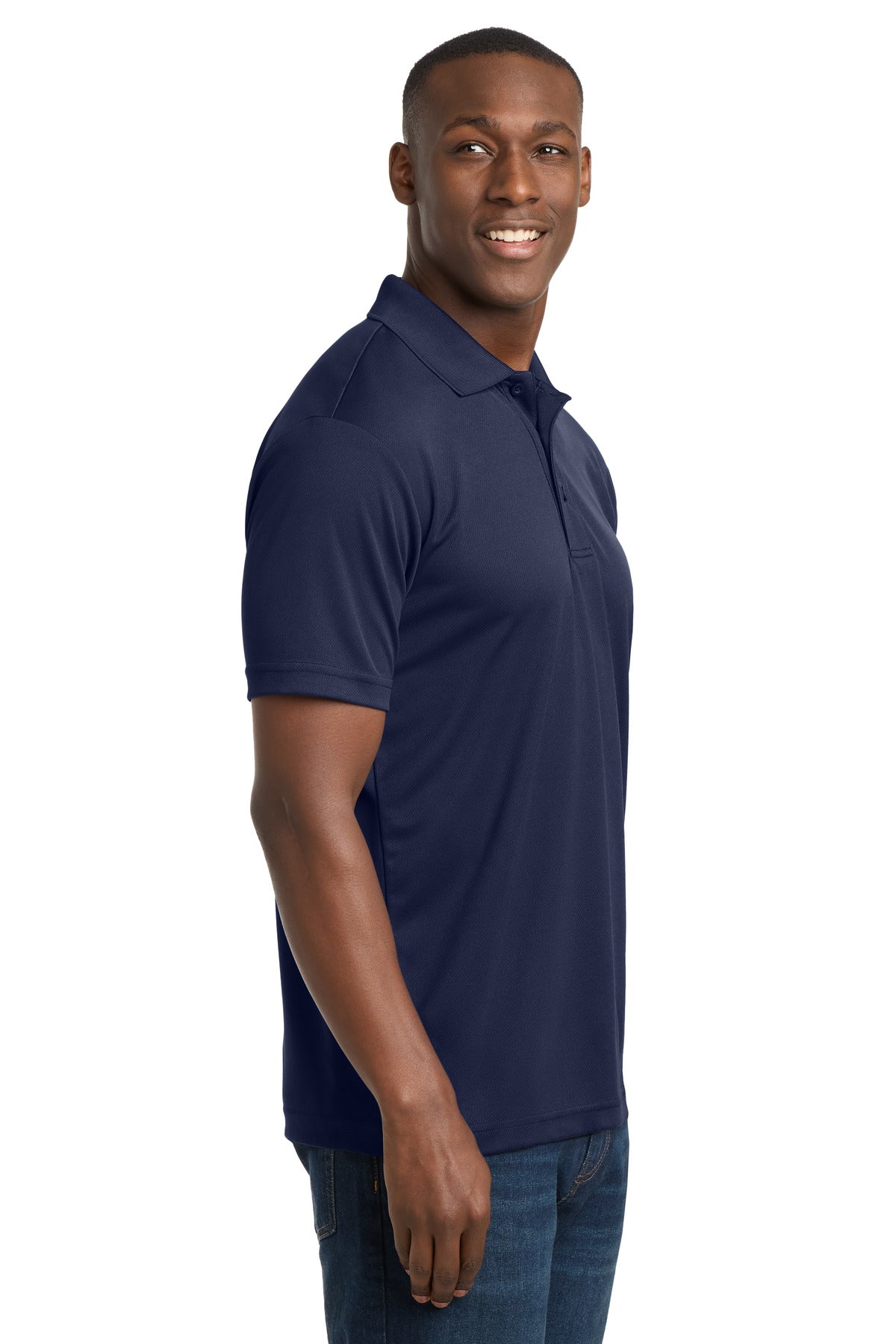 Sport-Tek PosiCharge RacerMesh Polo. ST640 - True Navy - side