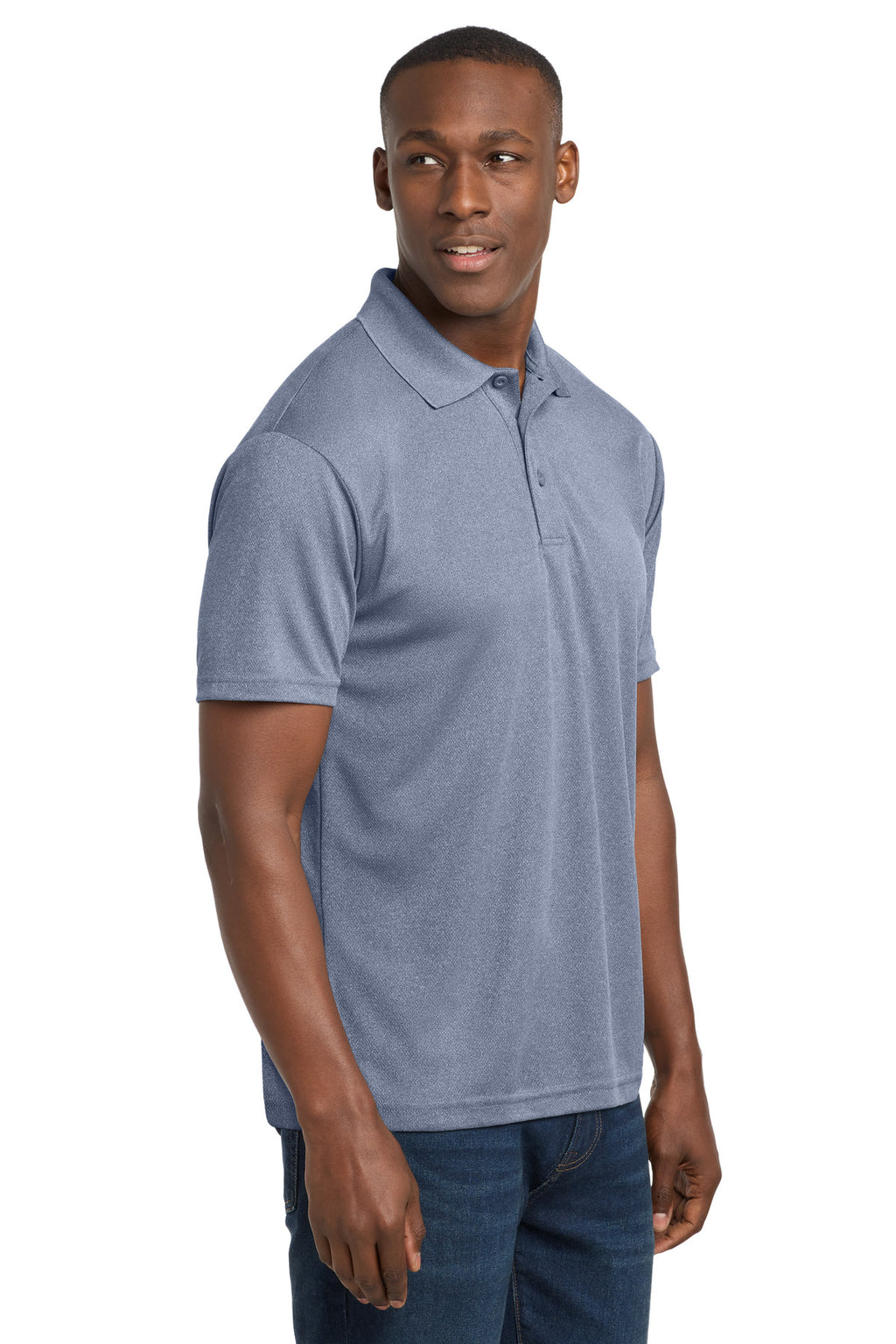 Sport-Tek PosiCharge RacerMesh Polo. ST640 - True Navy Heather - side