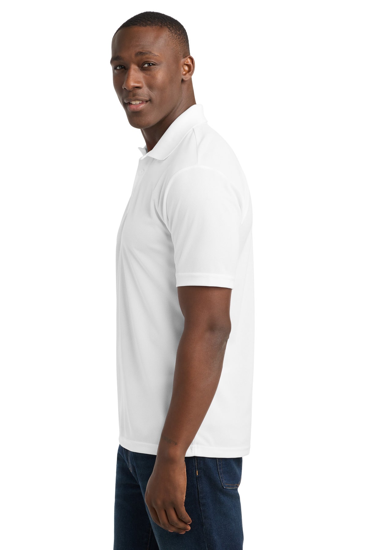 Sport-Tek PosiCharge RacerMesh Polo. ST640 - White - side
