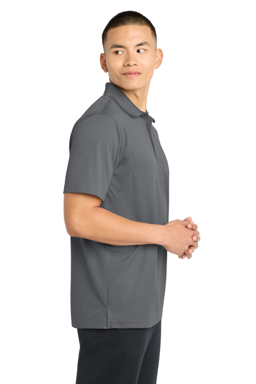 Sport-Tek Micropique Sport-Wick Polo. ST650 - Grey Concrete - side