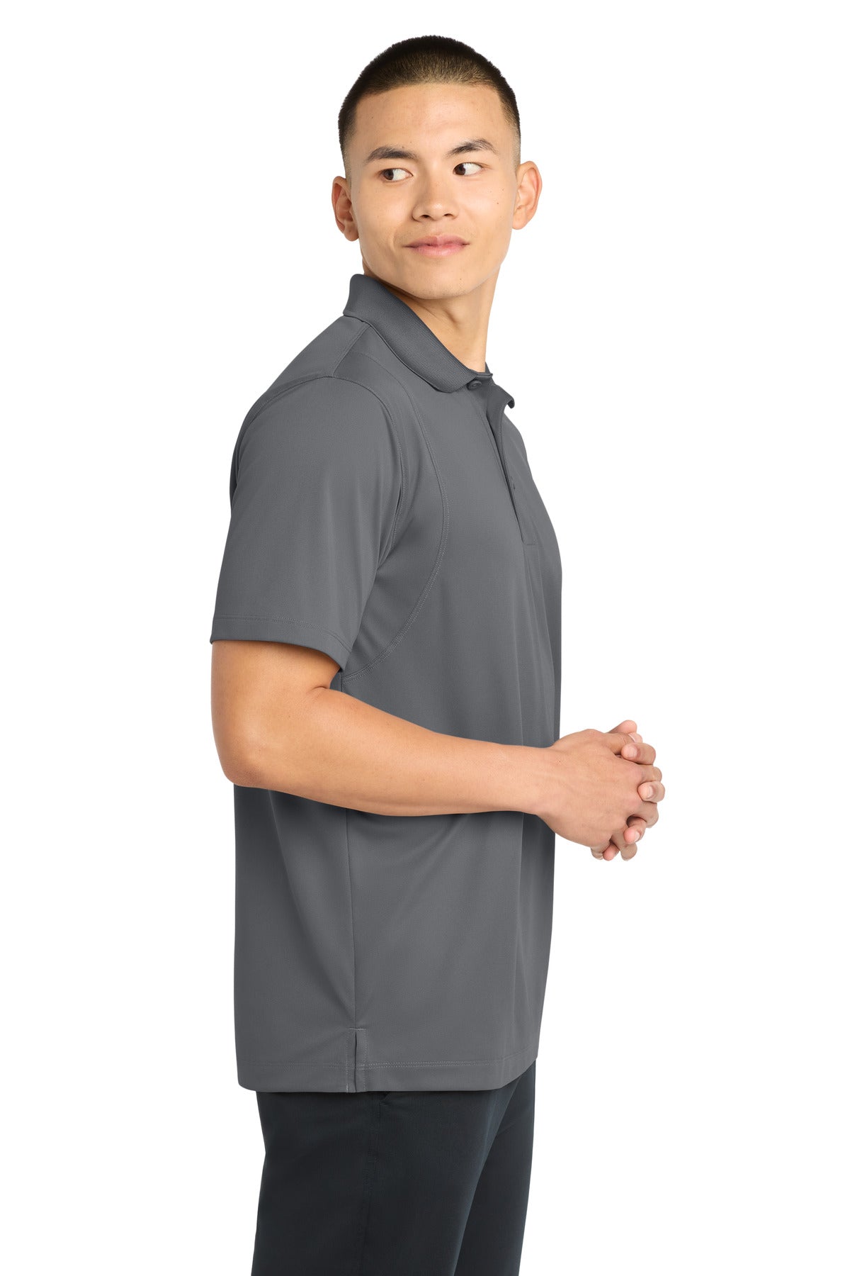 Sport-Tek Micropique Sport-Wick Polo. ST650 - Grey Concrete - side