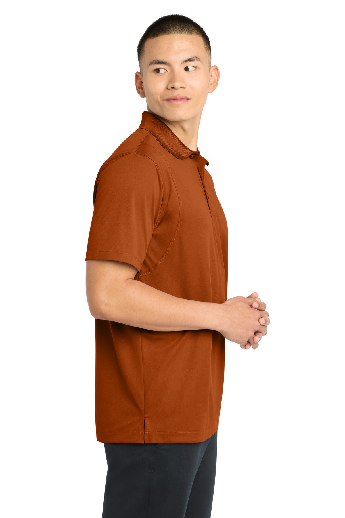 Sport-Tek Micropique Sport-Wick Polo. ST650 - Texas Orange - side