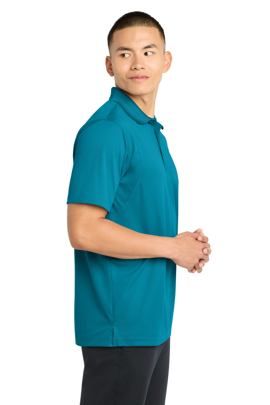 Sport-Tek Micropique Sport-Wick Polo. ST650 - Tropic Blue - side
