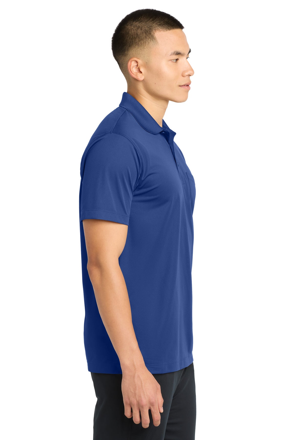 Sport-Tek Micropique Sport-Wick Pocket Polo. ST651 - True Royal - side