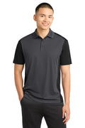 Sport-Tek Colorblock Micropique Sport-Wick Polo. ST652 - Iron Grey/ Black - front