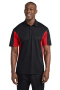 Sport-Tek Side Blocked Micropique Sport-Wick Polo. ST655 - Black/ True Red - front