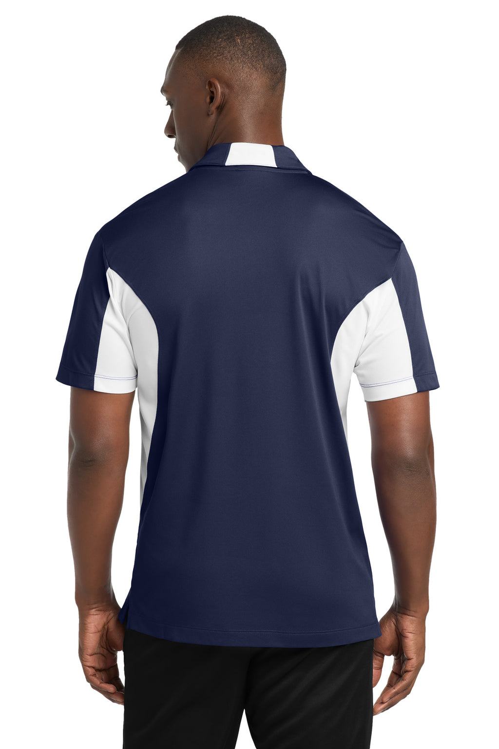 Sport-Tek Side Blocked Micropique Sport-Wick Polo. ST655 - True Navy/ White - back