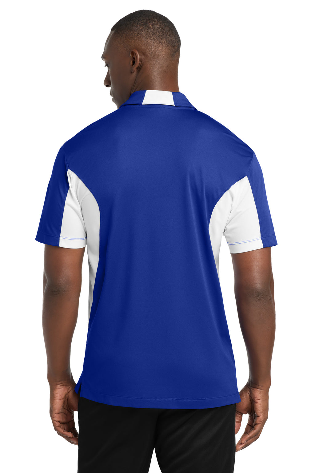Sport-Tek Side Blocked Micropique Sport-Wick Polo. ST655 - True Royal/ White - back