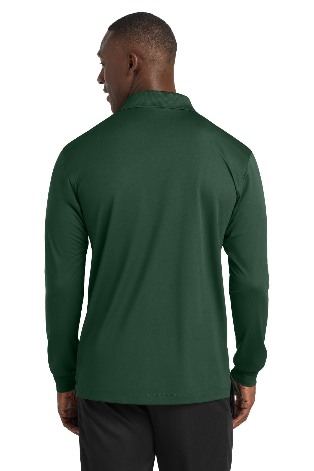 Sport-Tek Long Sleeve Micropique Sport-Wick Polo. ST657 - Forest Green - back