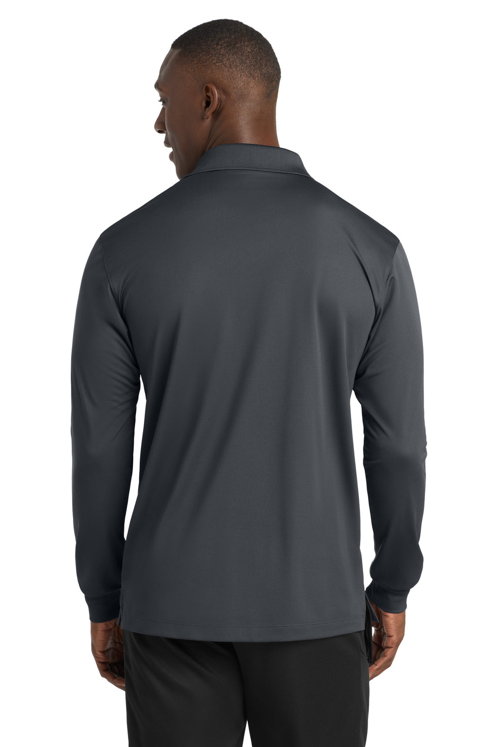 Sport-Tek Long Sleeve Micropique Sport-Wick Polo. ST657 - Iron Grey - back