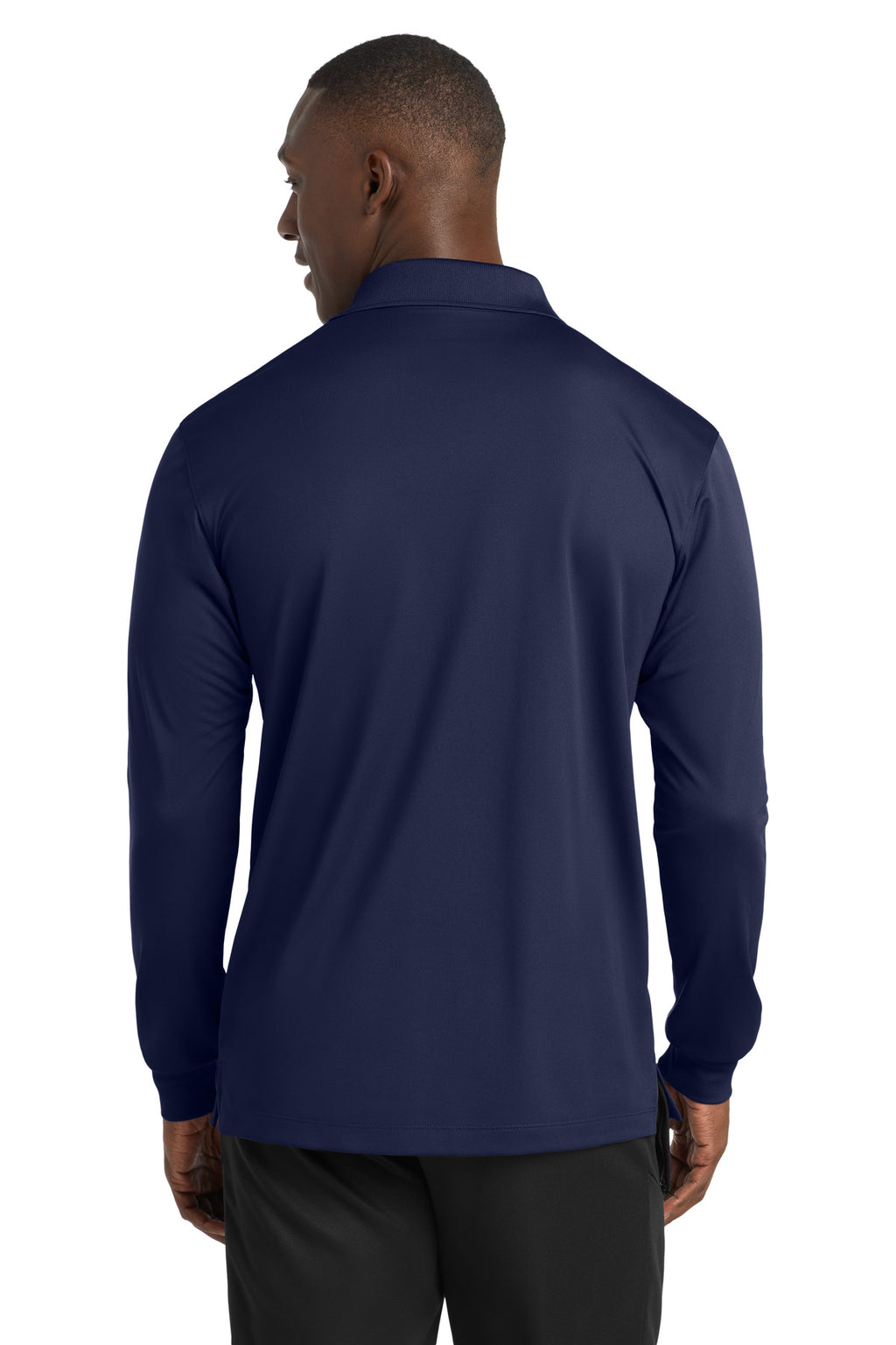 Sport-Tek Long Sleeve Micropique Sport-Wick Polo. ST657 - True Navy - back