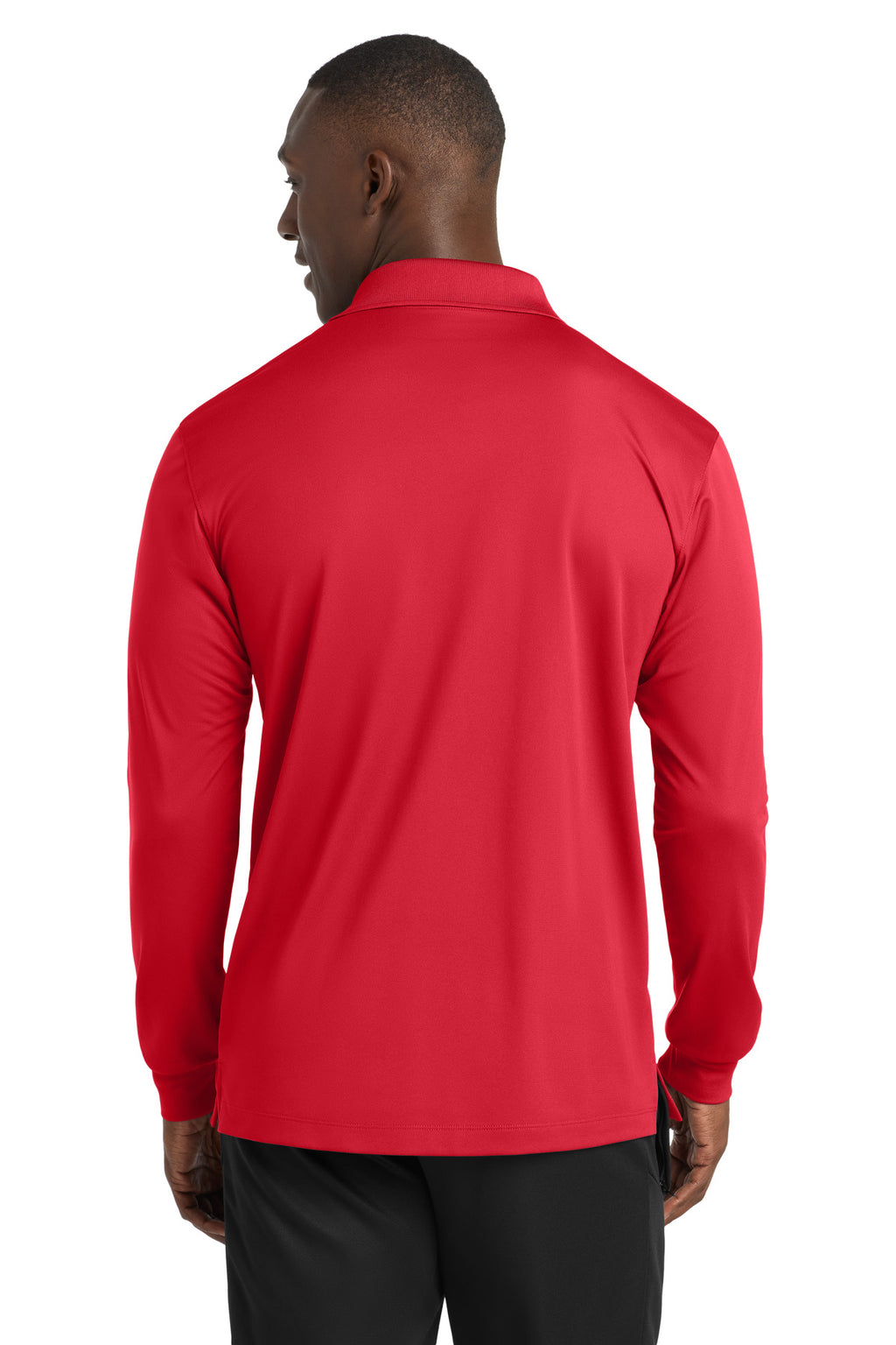 Sport-Tek Long Sleeve Micropique Sport-Wick Polo. ST657 - True Red - back