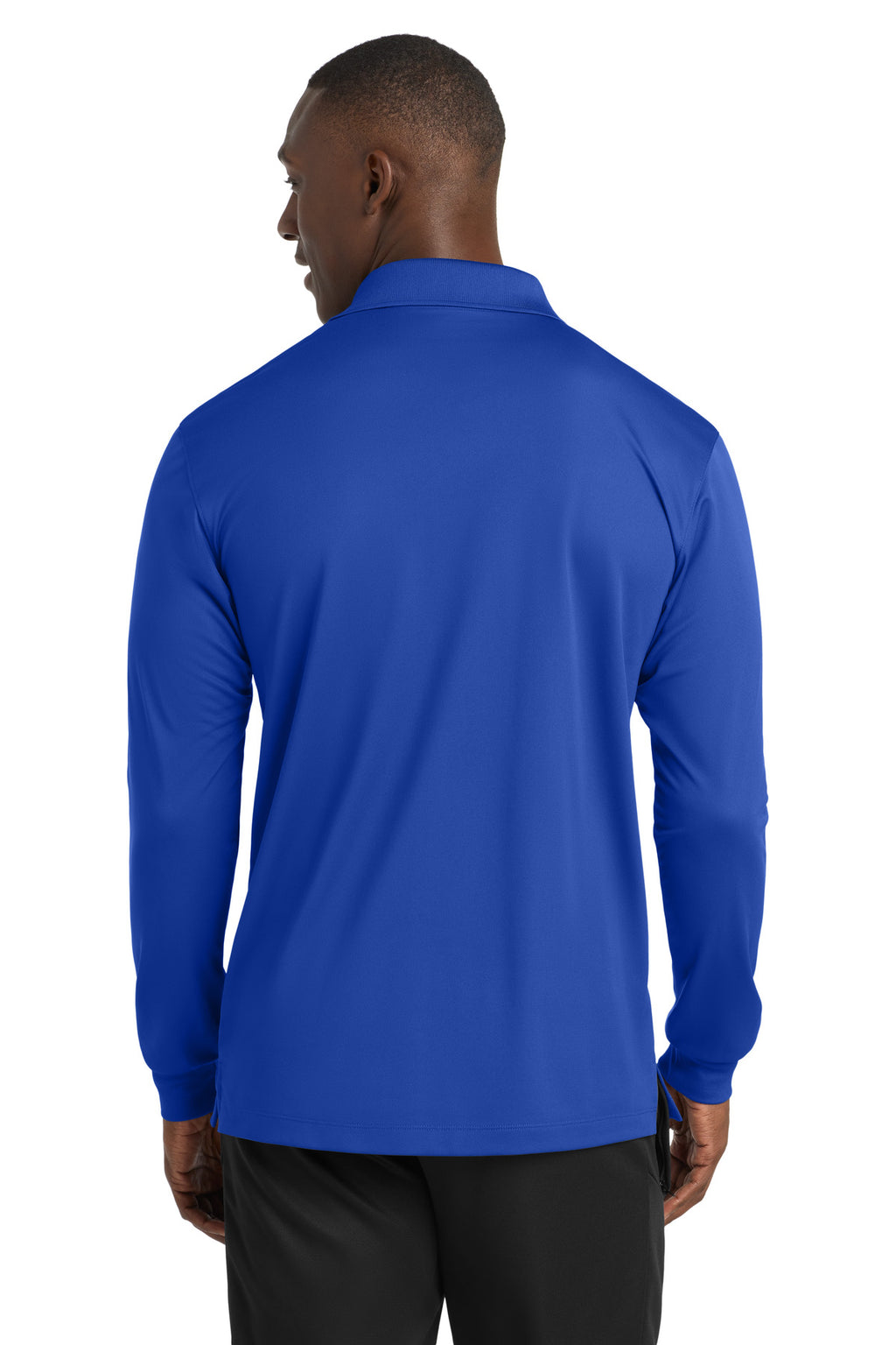 Sport-Tek Long Sleeve Micropique Sport-Wick Polo. ST657 - True Royal - back