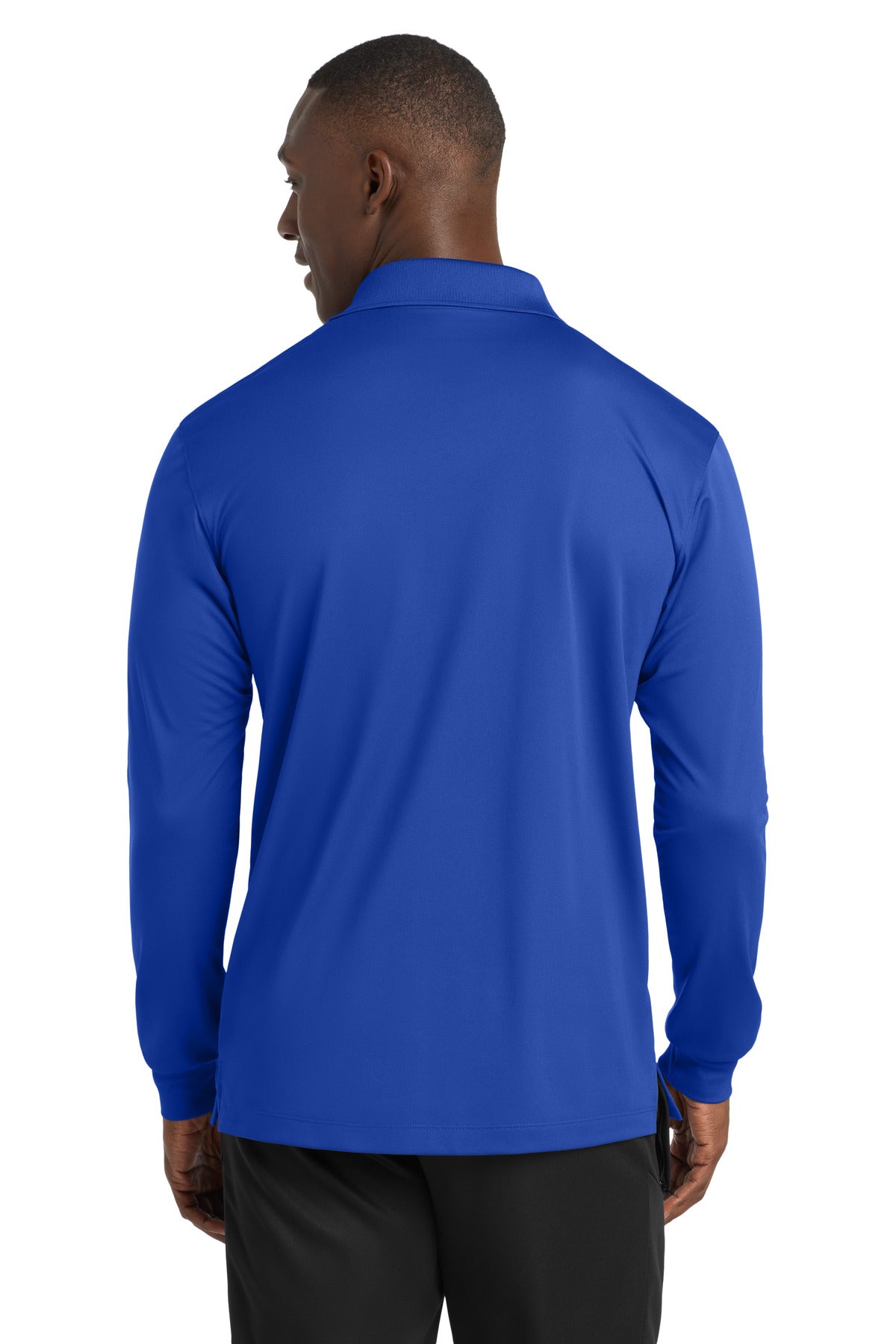 Sport-Tek Long Sleeve Micropique Sport-Wick Polo. ST657 - True Royal - back