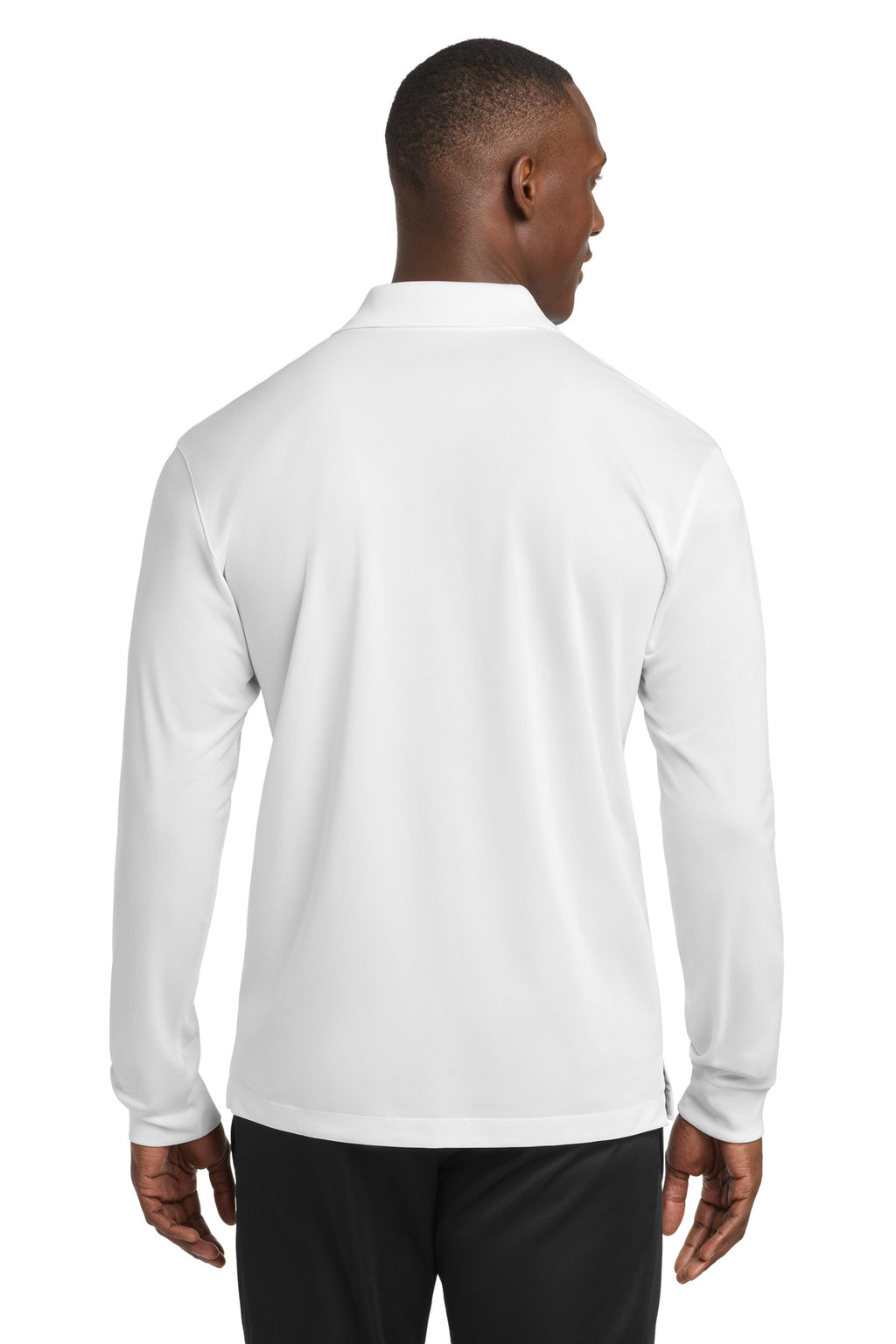 Sport-Tek Long Sleeve Micropique Sport-Wick Polo. ST657 - White - back